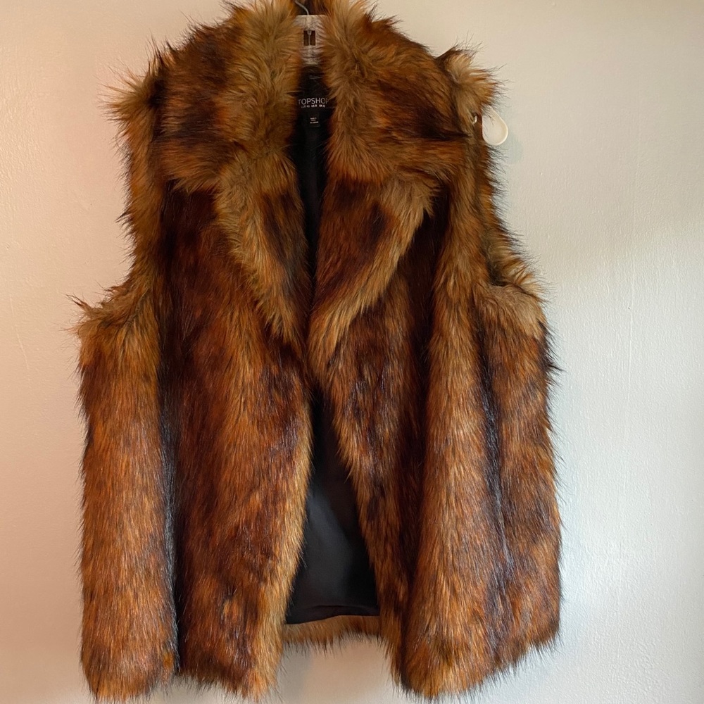 topshop faux fur vest